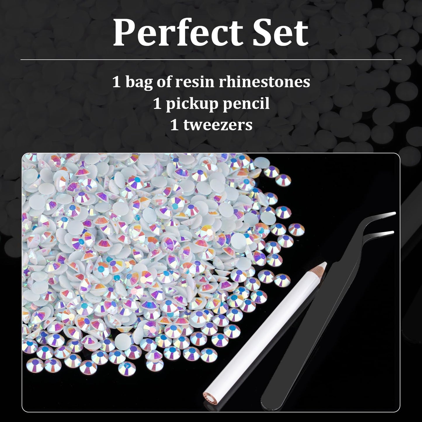 5000pcs 5mm Resin Rhinestones Bulk, White AB Flatback Round Jelly Rhinestones Bedazzling Non Hotfix Crystal Gems Large Quantity Wholesale for DIY Crafts Clothes Bottles Tumblers Face Makeup Manicure
