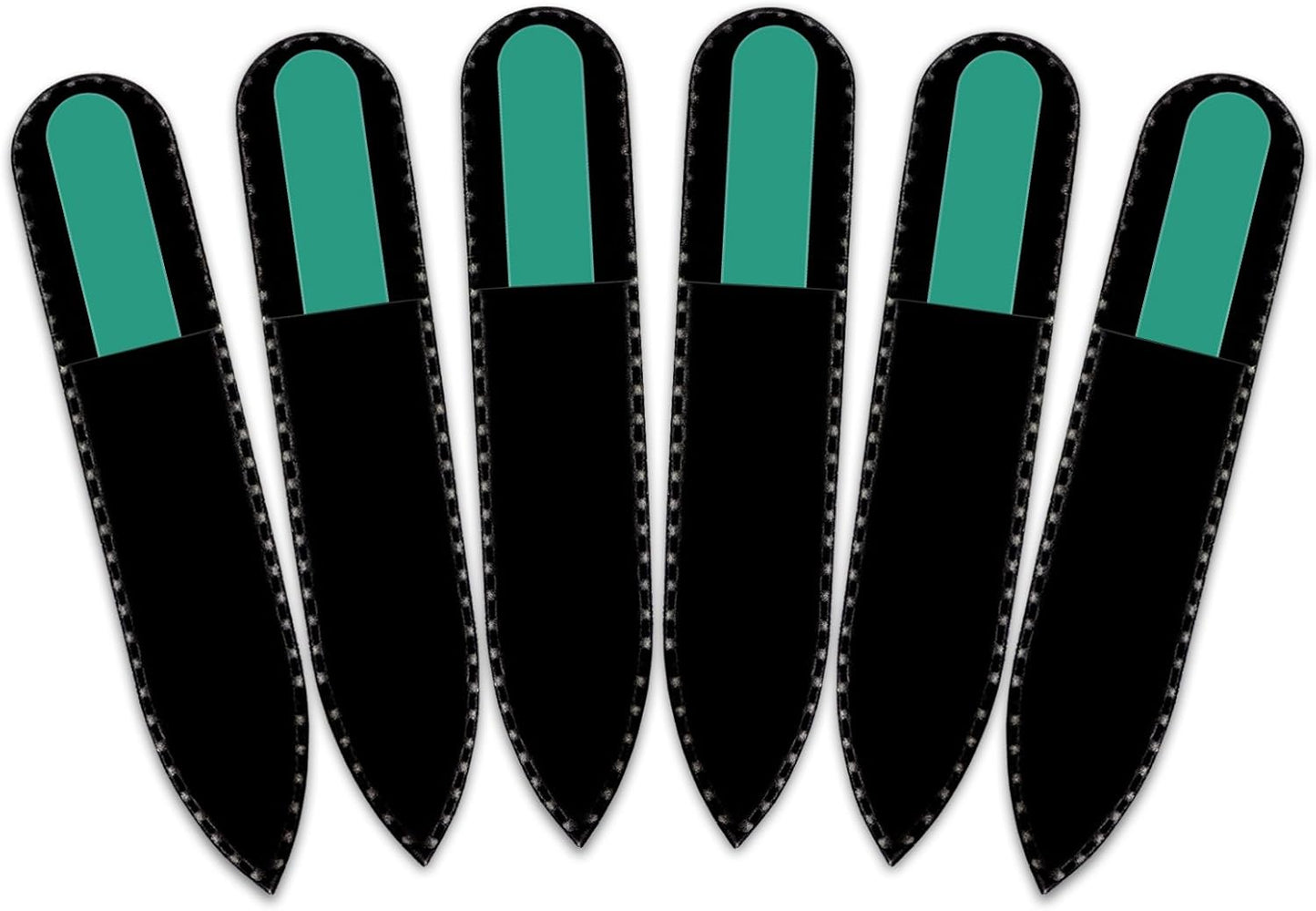 Color Crystal Nail File in Black Pouch - Small/Purse Size - Czech Tempered Glass - Handmade in Czech Republic
