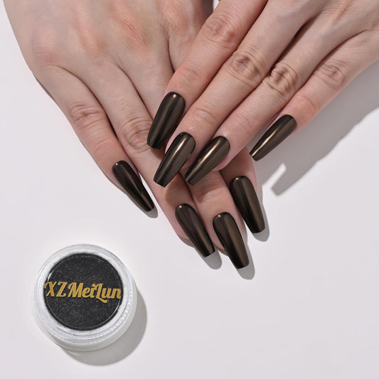 Copper Black Magic Mirror Chrome Nail Powder, Big-Capacity 1.5g Metallic Dust Holographic Effect Powder Pigment Glitter Manicure Kit, Nail Art, Can Mixed with Builder Gel Nail Polish for Use