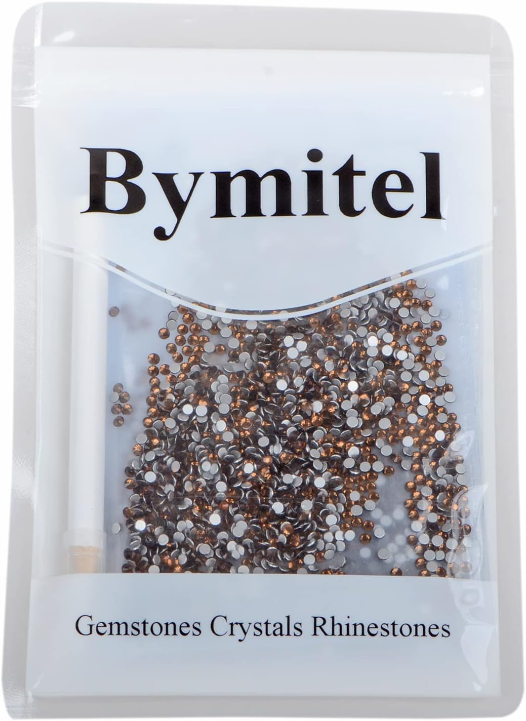2880PCS Art Nail Rhinestones non Hotfix Glue Fix Round Crystals Glass Flatback for DIY Jewelry Making with one Picking Pen (ss8 2880pcs, Smoked Topaz)