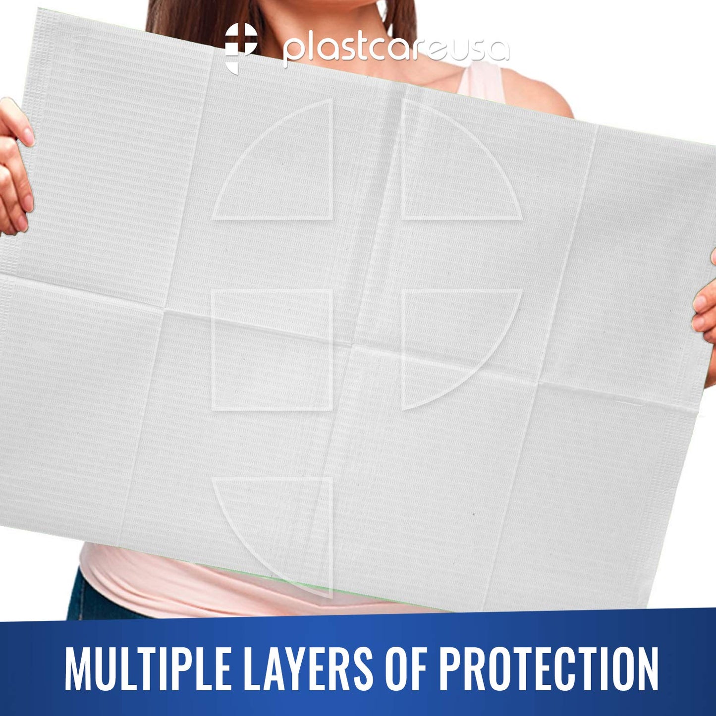 Disposable Dental Bibs 13"x18" - 3 Ply Waterproof Tattoo Bib Sheet for Patients - Dentist or Medical Tray Cover and Nail Table Cover Supplies, White