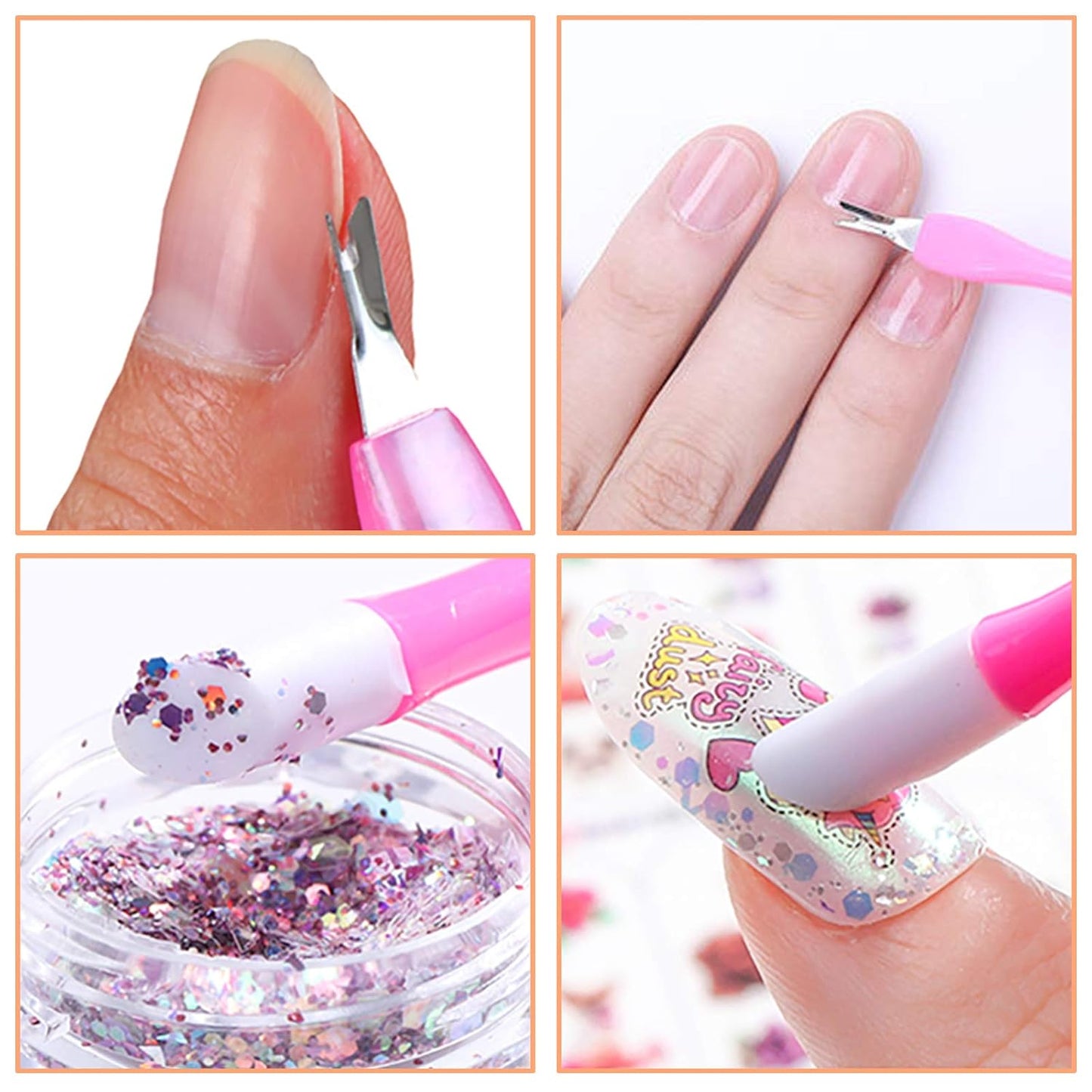 Allstarry 30 Pieces Nail Cuticle Trimmer Remover Plastic Handle Cuticle Pusher Dead Skin Cuticle Knife Nail Cleaner Removal Fork Nail art Tools for Girls Women and Men - White