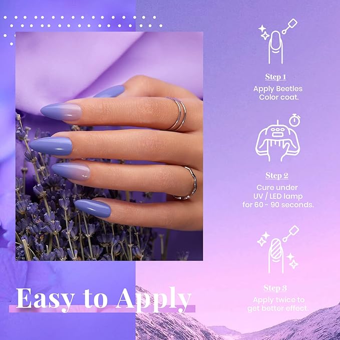 Beetles Winter Gel Polish Purple Gel Nail Polish Periwinkle Color 15ml Soak Off Uv Lamp Nail Art Manicure Salon Design DIY Home Gift for Women Girls