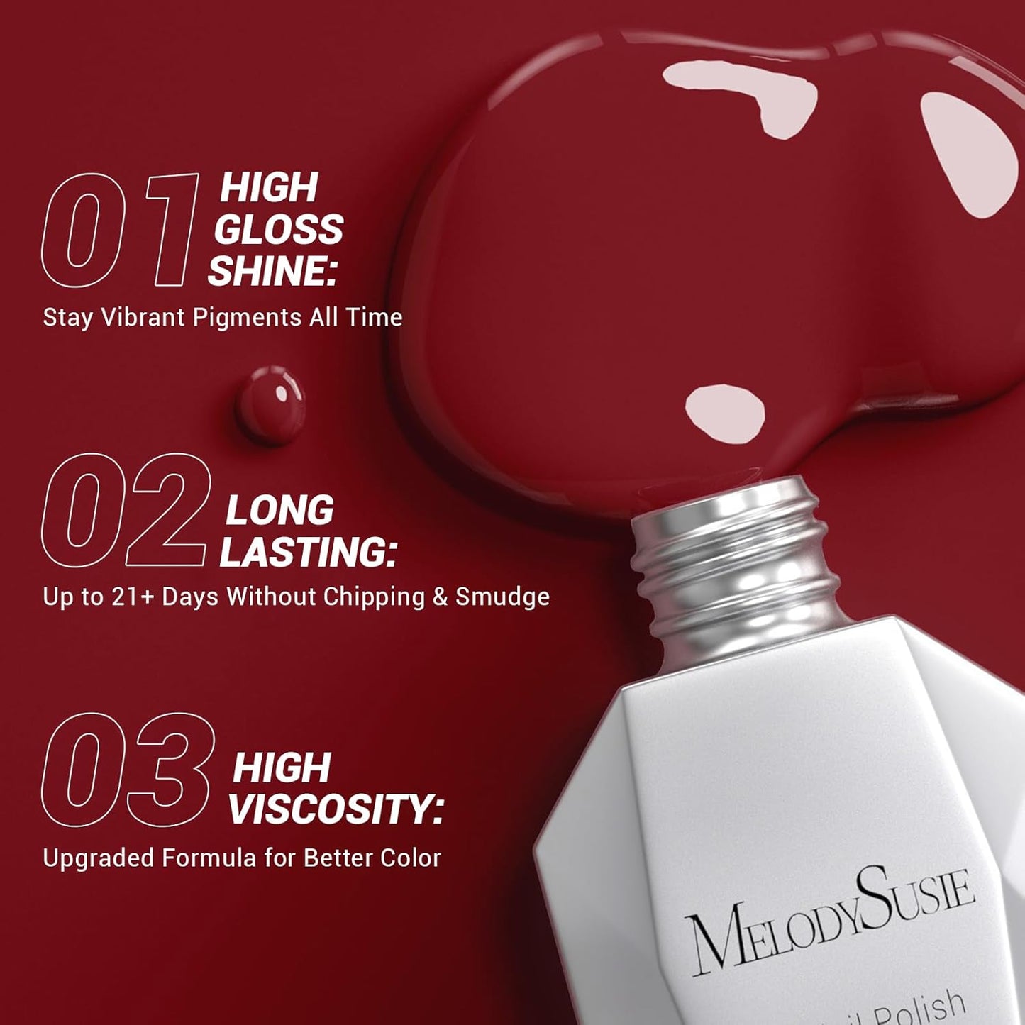 MelodySusie Thick Wine Red Gel Nail Polish,0.5fl oz Nails Soak Off UV LED Dark Red Gel Polish Gift for Women Nail Art Manicure Salon DIY Nail Design Decoration at Home-A1805