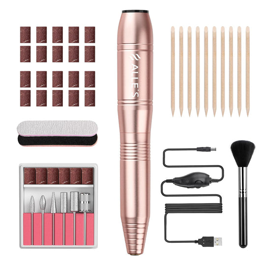 20000RPM Electric Nail Drill Compact Portable Efile Professional Manicure Pedicure Nail File Drill Kit for Acrylic, Gel Nails and Home Salon Use