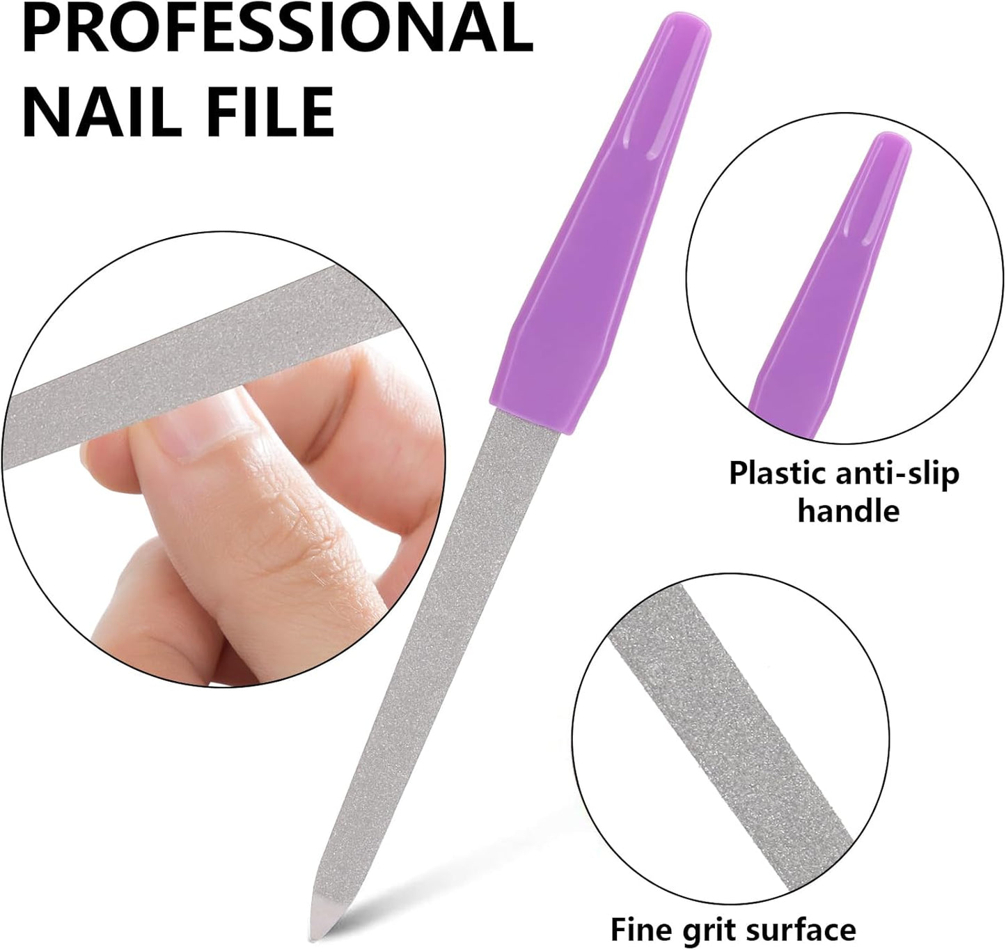 12 Pack Multicolor Metal Nail Files Set - Durable Fingernail Shaping & Smoothing Tools