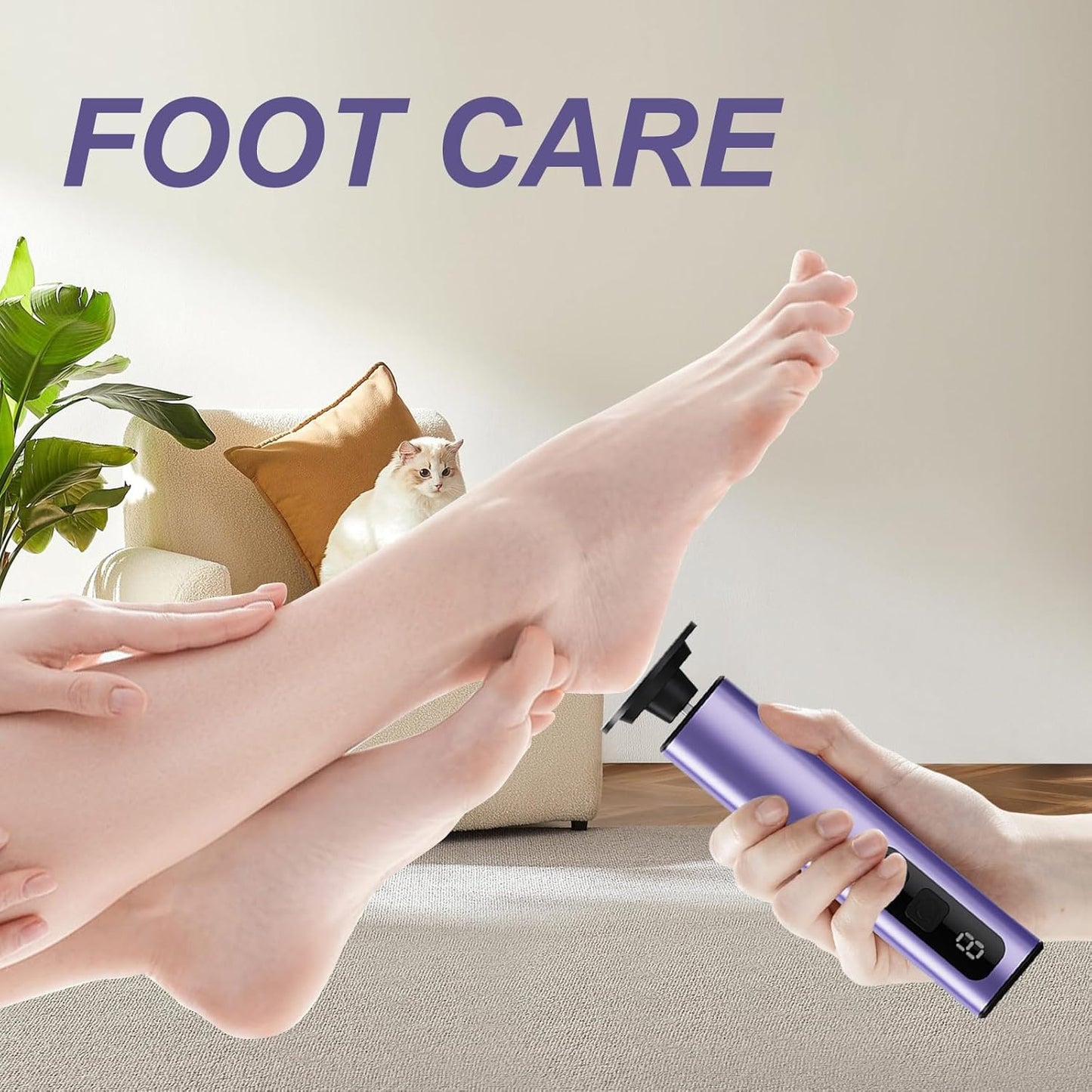 Electric Foot Callus Remover, 9-Speed Variable, Rechargeable Portable Callus Remove (Purple)