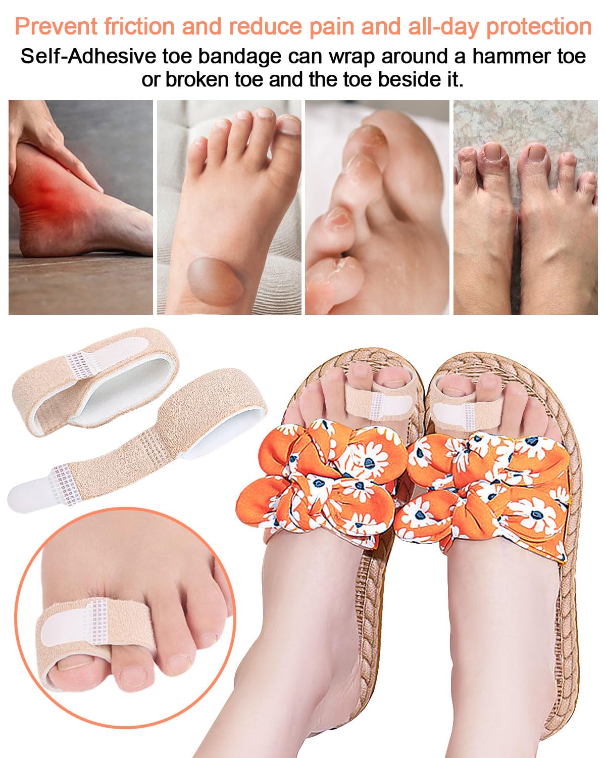 12 Pack Fabric Hammer Toe Correctors, Hammertoe Straightener, Reusable Toe Buddy Wrap Protective Broken Toe Wraps, Toe Splint for Broken Toe, Crooked toes, Bent Toes