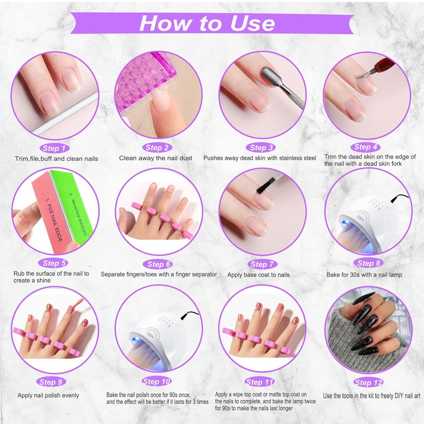 69PCS Nail Polish Kit with UV Light, 28 Colors Soak Off Gel, Manicure Dryer Lamp & Shaping Tools for Salon and Home Use