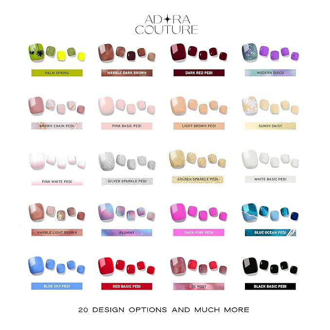 Semi Cured Gel Nail Strips - 32 pcs Gel Pedicure Stickers, Easy to Apply & Remove Toenail Stickers, Salon Quality at Home & Long Lasting - UV Nail Lamp Required - Be Rosy P