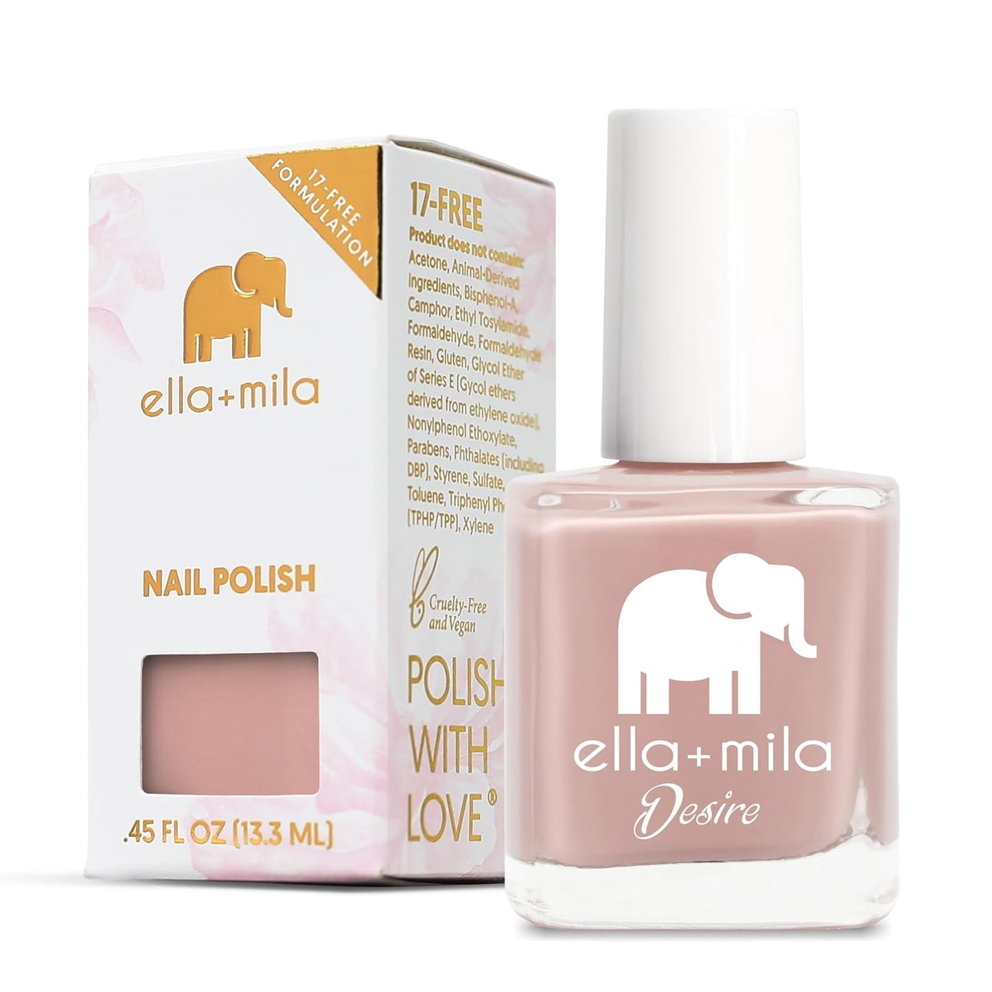 ella+mila Professional, Quick Dry, Long-Lasting & Chip-Resistant Pink Nail Polishes (Desert Suede - 0.45 fl oz)