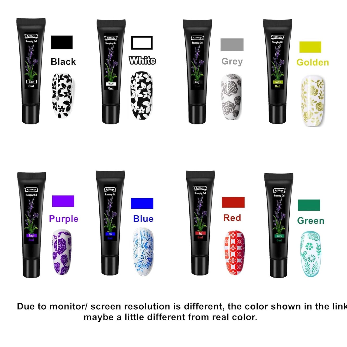 Nail Stamping Gel Polish Set 8Pcs Nail Art Stamping Gel 8ml Printing for Nail Plate Nail Template Stamping