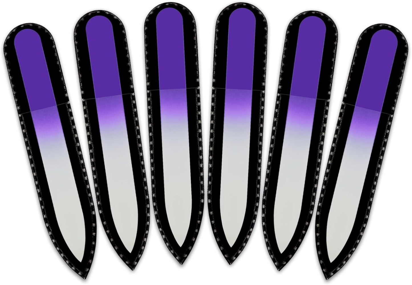 Color Crystal Nail File in Black Pouch - Small/Purse Size - Czech Tempered Glass - Handmade in Czech Republic