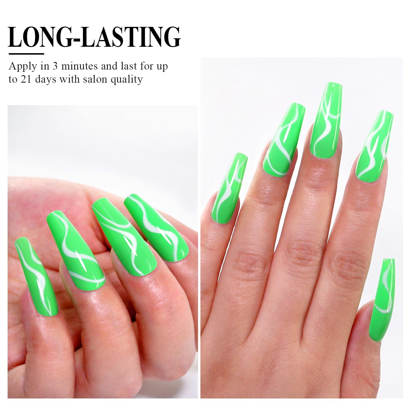 Imtiti Green Gel Nail Polish, Pastel Green Gel Polish High Gloss Soak Off UV LED Spring Summer Art Manicure Salon DIY Design 10ML