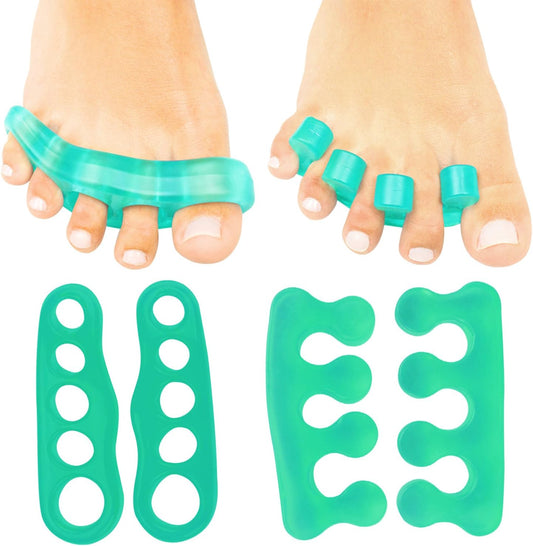 ViveSole Toe Separators for Men & Women Small (2 Pairs) - Silicone Gel Spreaders - Therapeutic Spa Stretchers for Plantar Fasciitis, Bunions, Overlapping Hammer Toe Spacers - Metatarsal Yoga Cushion