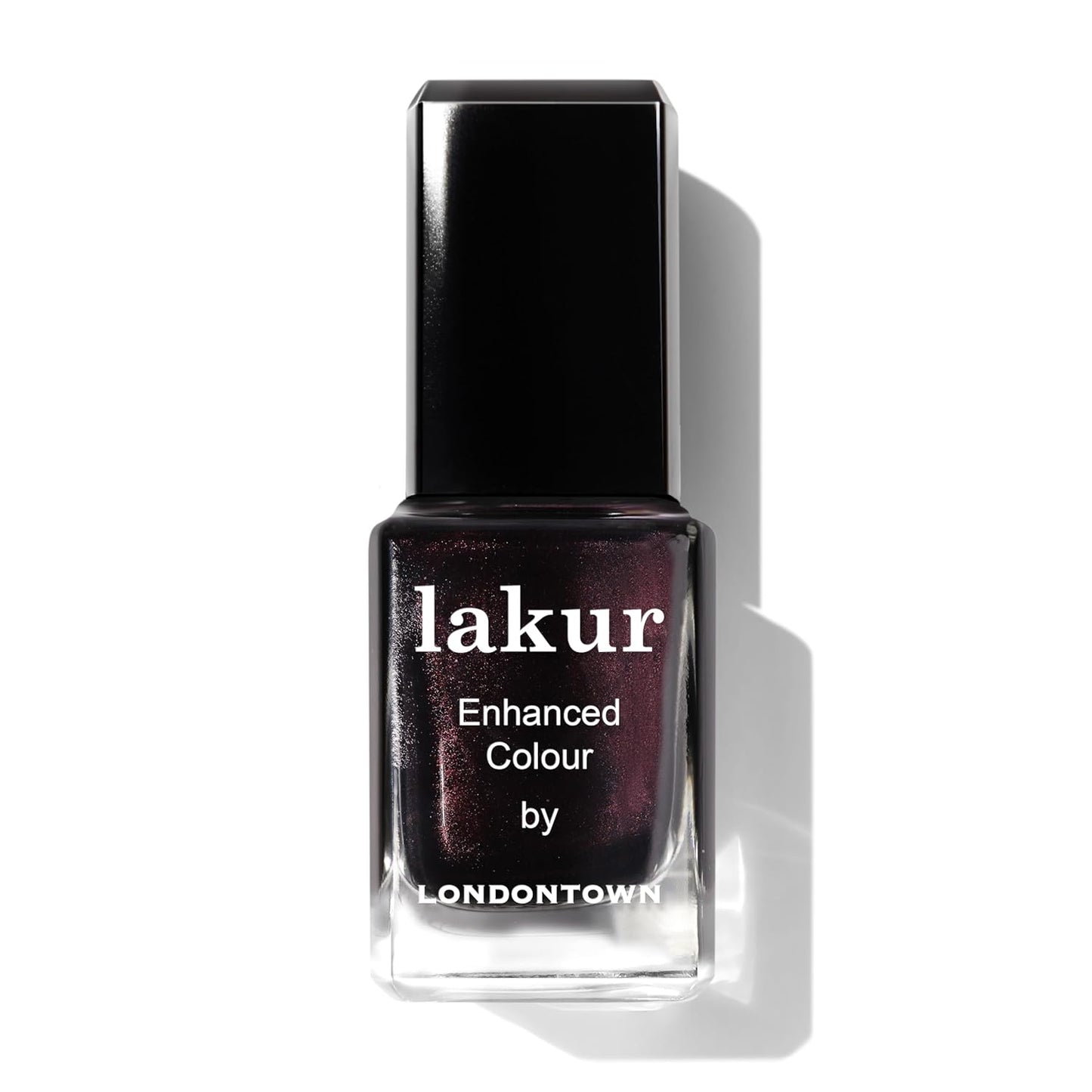 LONDONTOWN lakur Nail Polish - Chip-Resistant, Non-Toxic, Conditions & Hydrates Nails | Shimmery Pinot Noir Purple, Spilled Wine, .40 fl oz