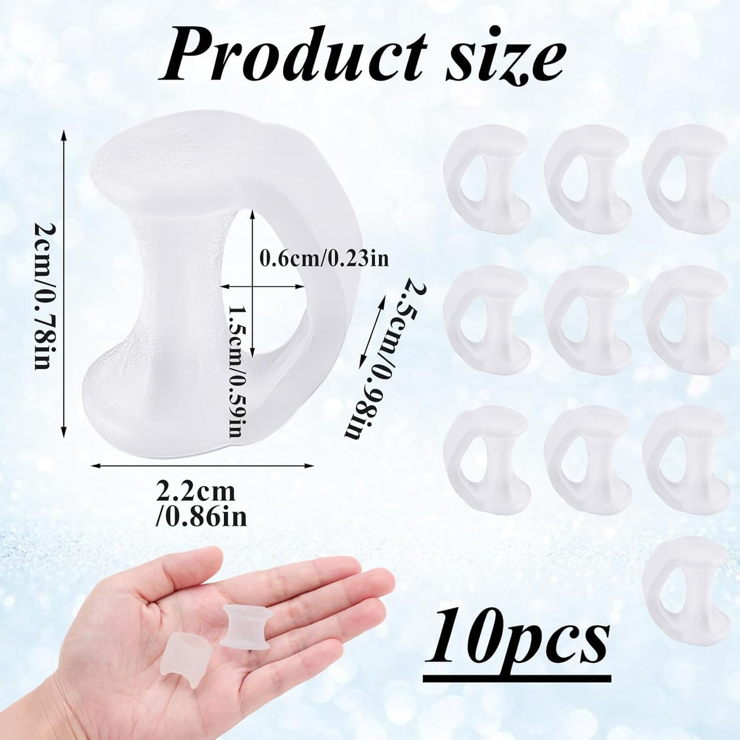 Gel Toe Separator, Pinky Toe Spacers, Little Toe Cushions Straightener Bunion Corrector for Preventing Rubbing & Relieving Pressure, Pain Relief from Overlapping Toes (White-10pcs)