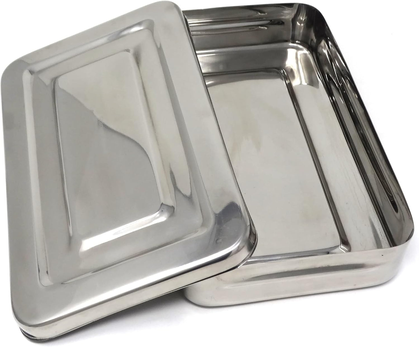 Stainless Steel Surgical LAB Dental Sterilizer Instrument Box, Organizer Jewelry/Tools Storage Tray with Lid - 10L x 6W x 2H