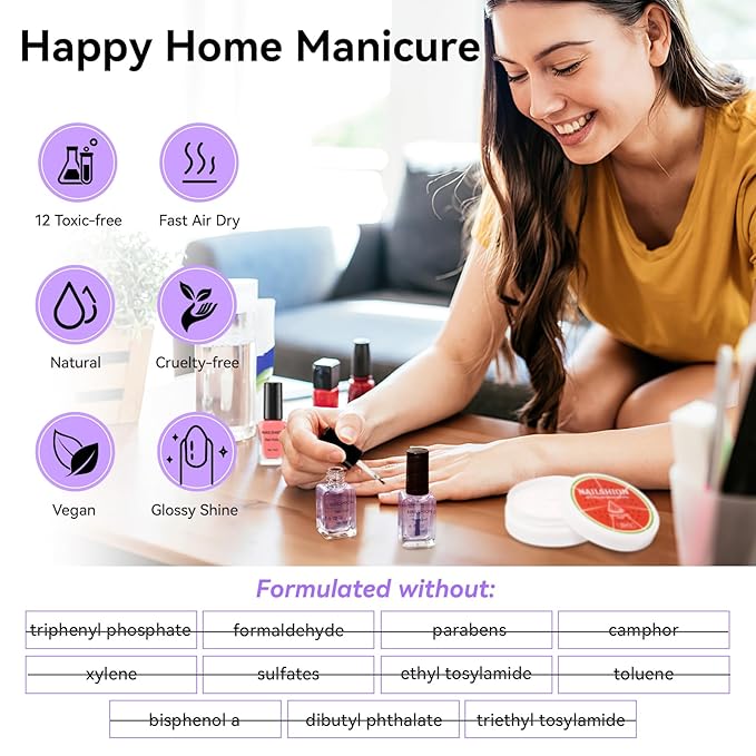 Clear Base Top Coat Anti-UV, 2PCS Calcium & VE Base Nail Strengthener High Shine Top Coat, Chip Resistant Quick Air Dry, Protects Color & Nails Prevents Discoloration Women Gift