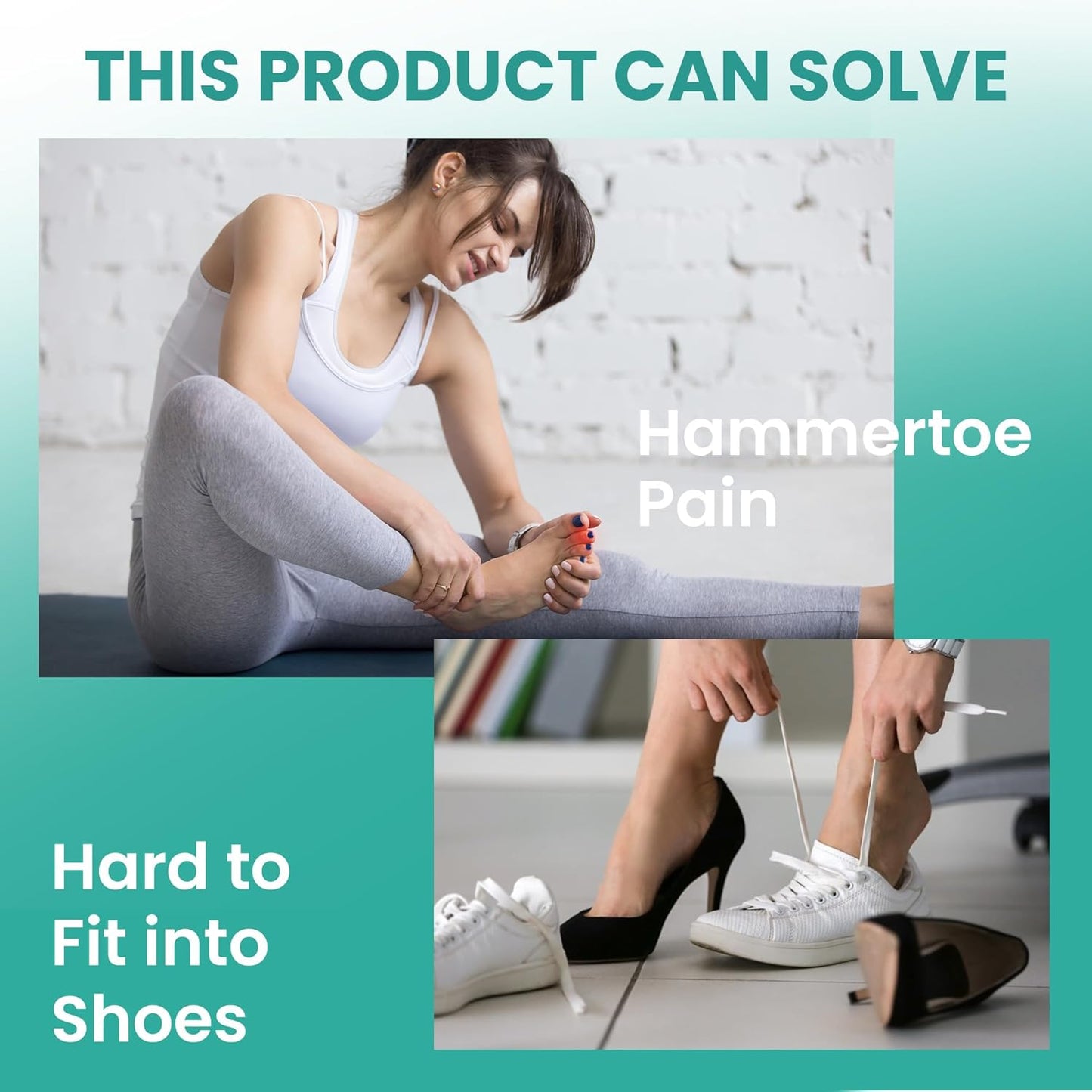 Welnove Hammertoe Corrector - 6 Pack Toe Splints - Soft Gel Toe Straighteners - Realign Bent, Curled, Crooked, Claw, Hammer Toes - Toe Corrector for Men and Women, Medium (Beige), FSA or HSA Eligible