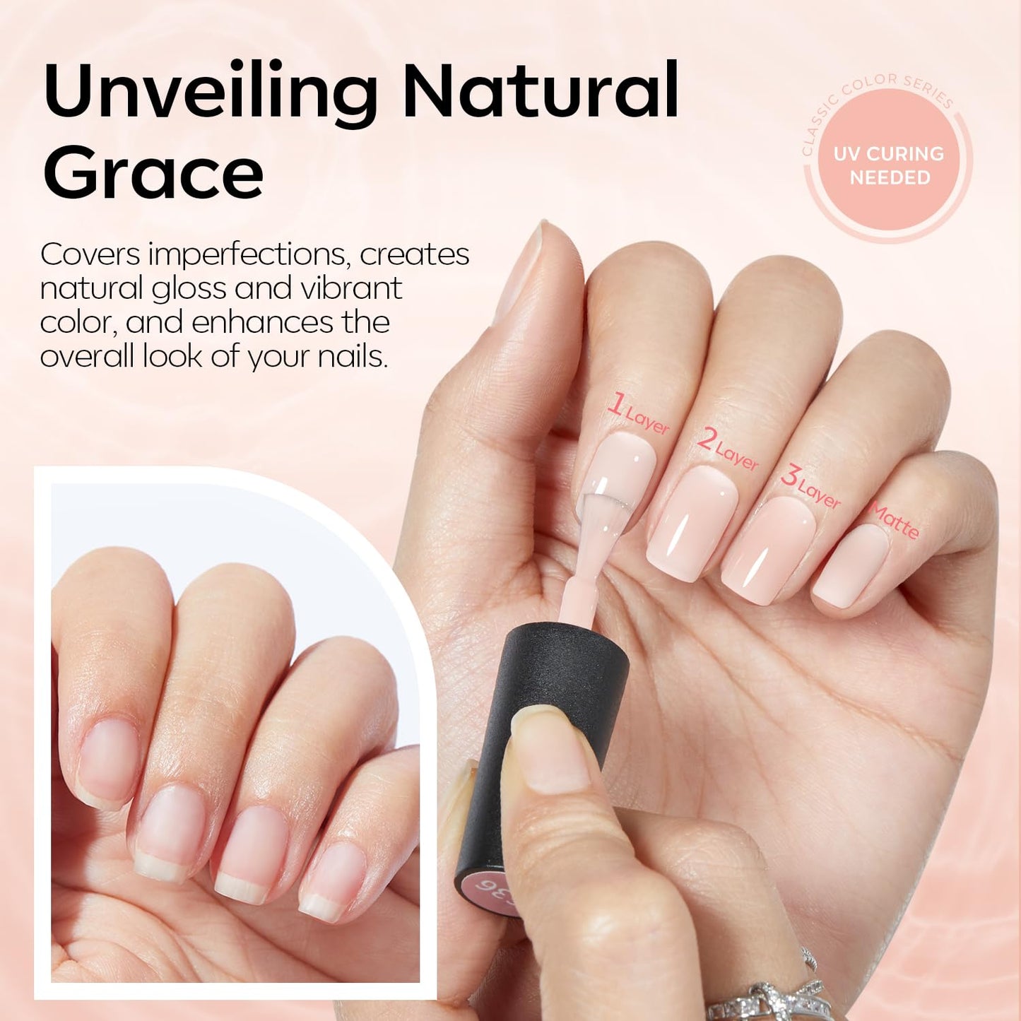 modelones French Tip Gel Nail Polish Set 2 Pcs 15ml White and Nude Pink French Manicure Kit Jelly Nude Soak Off U V LED Natural Base Color Gel Polish Nail Art Home DIY Gift for Women
