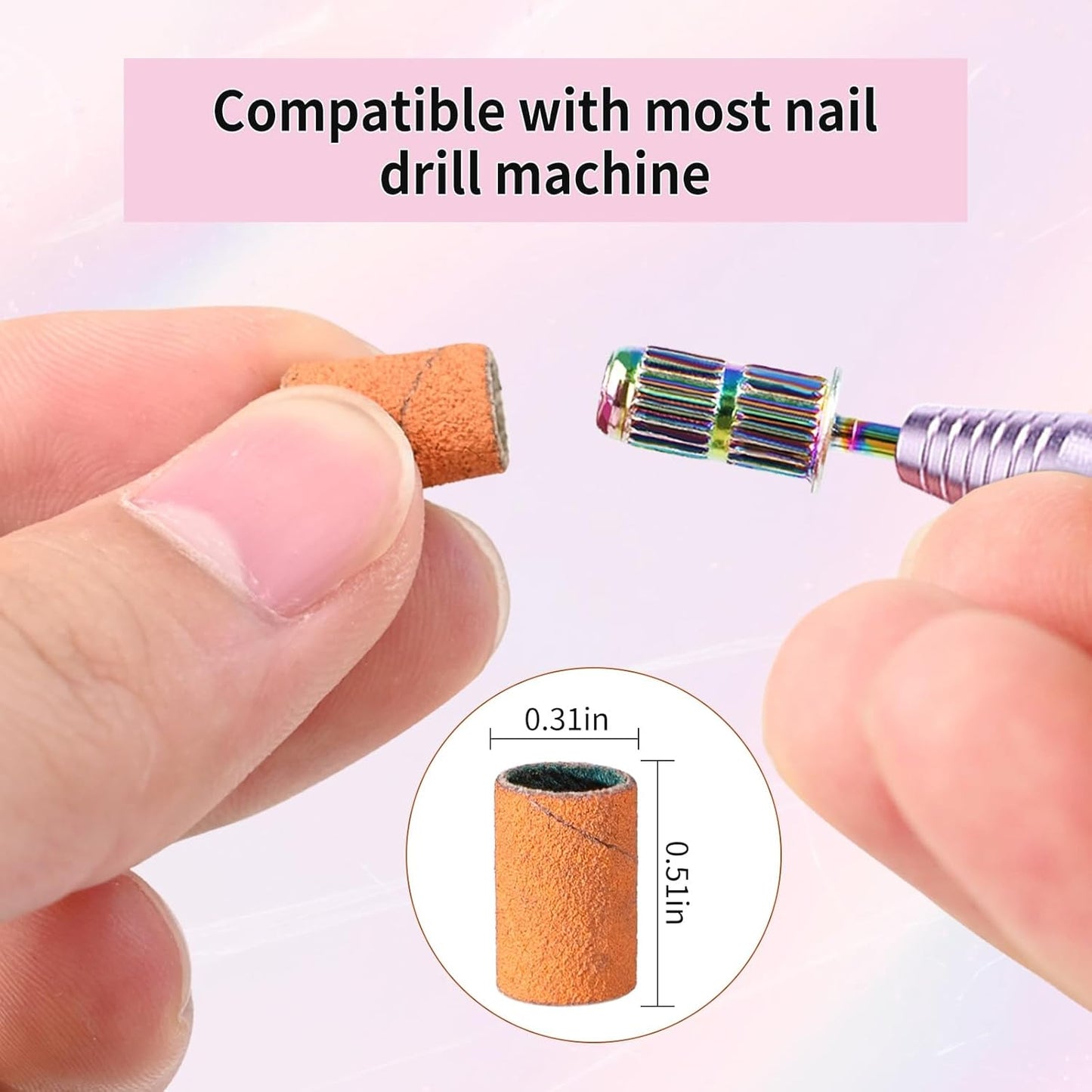 Sanding Bands for Nail Drill,KOYOPEPI Nail Drill Sanding Bits 210Pcs Color Coarse Fine Sanding Bands Mandrel Bit