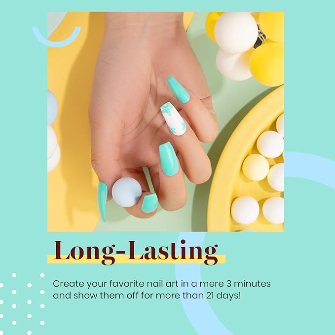 Beetles Gel Nail Polish Cascade Green Color Soak Off UV LED Nail Lamp Gel Polish 15 ml for All Season Gel Polish Nail Art Design Manicure Salon DIY Salon Gel