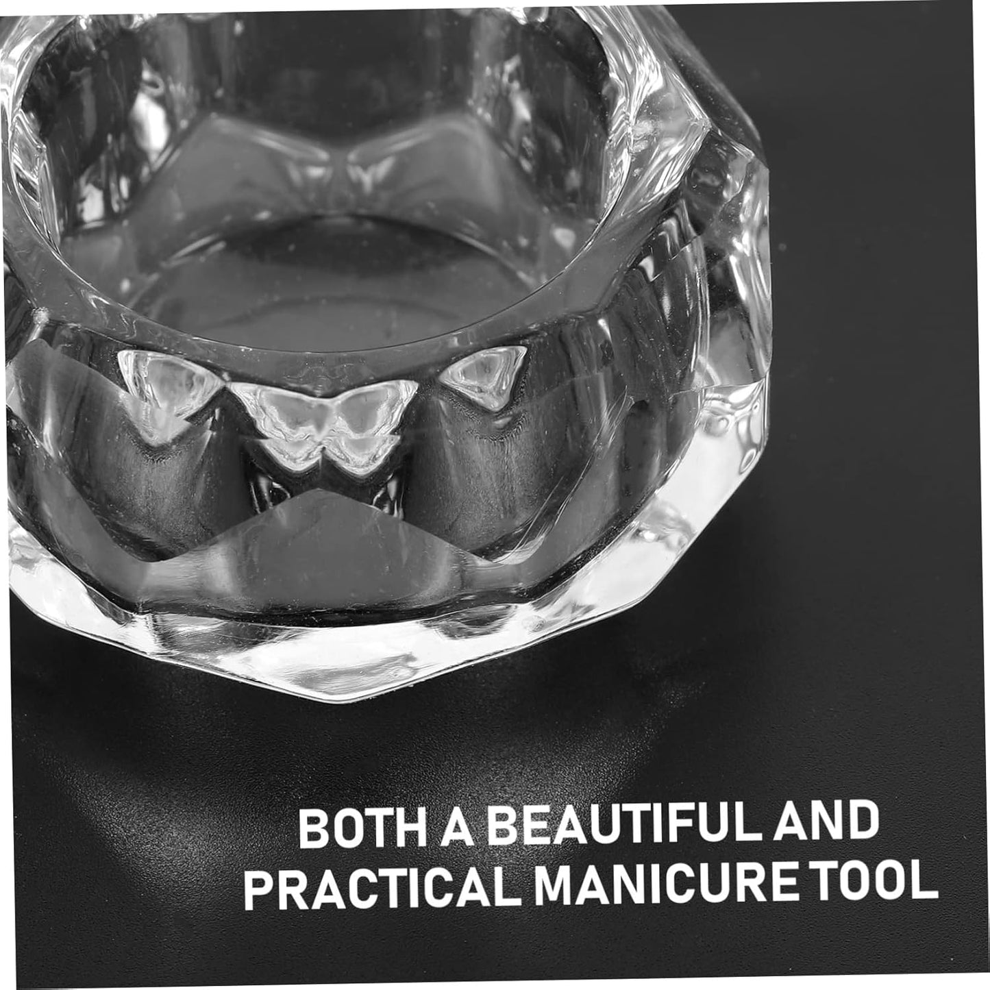 Unique Nail Crystal Glass Cup Nail Art Tool with Lid Manicure Bowl Soaking Bowl Gel Soak off