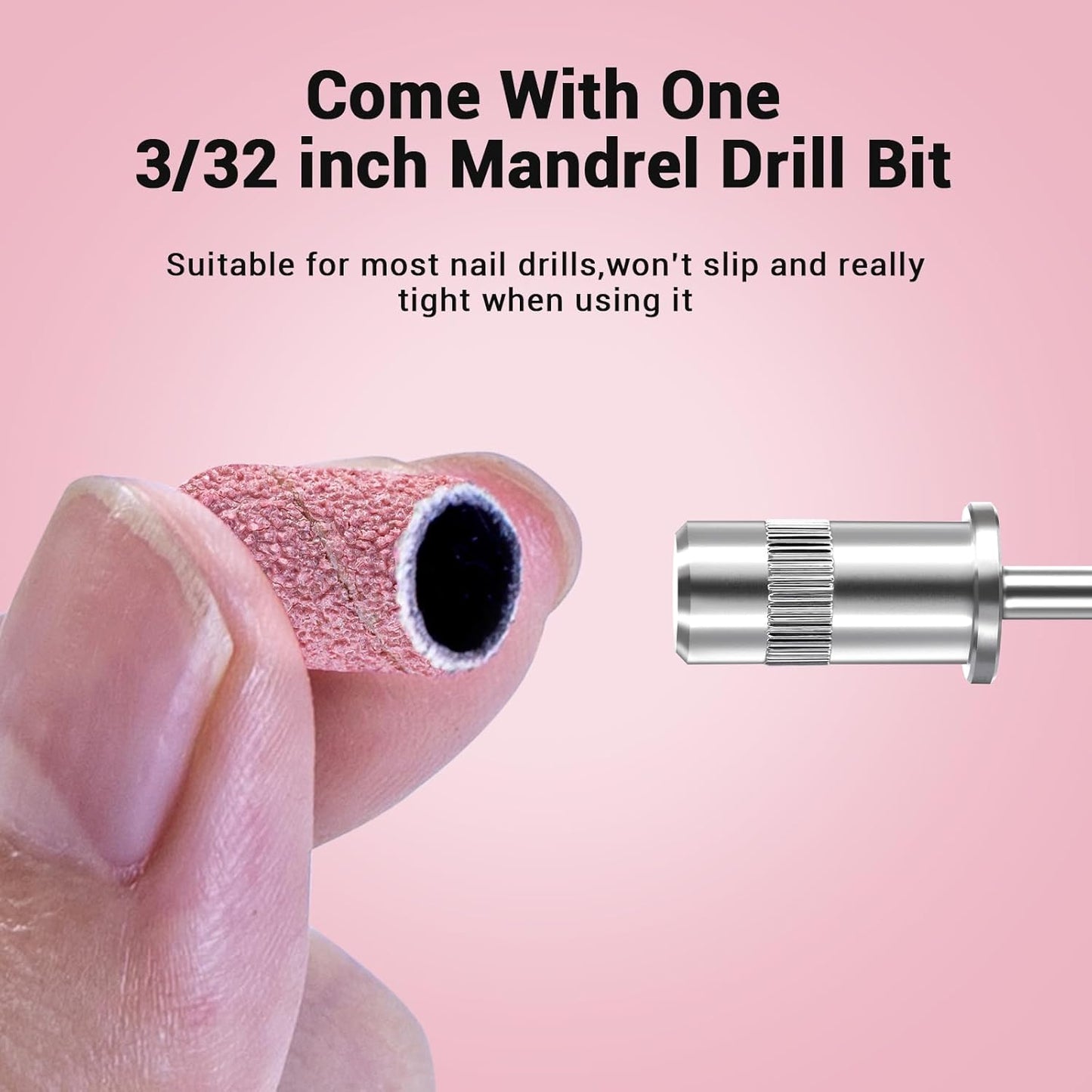 MelodySusie 100 Pcs Nail Drill Bits Sanding Bands for Nail Drill 80 Coarse Grit Nail File Sanding Bands for Acrylic Nails Gel Manicures and Pedicure