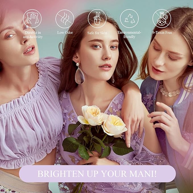 Gel Nail Polish,Taro Milky Purple Color Spring Summer Soak Off UV LED Nail Gel Polish Nail Art Starter Manicure Salon DIY at Home