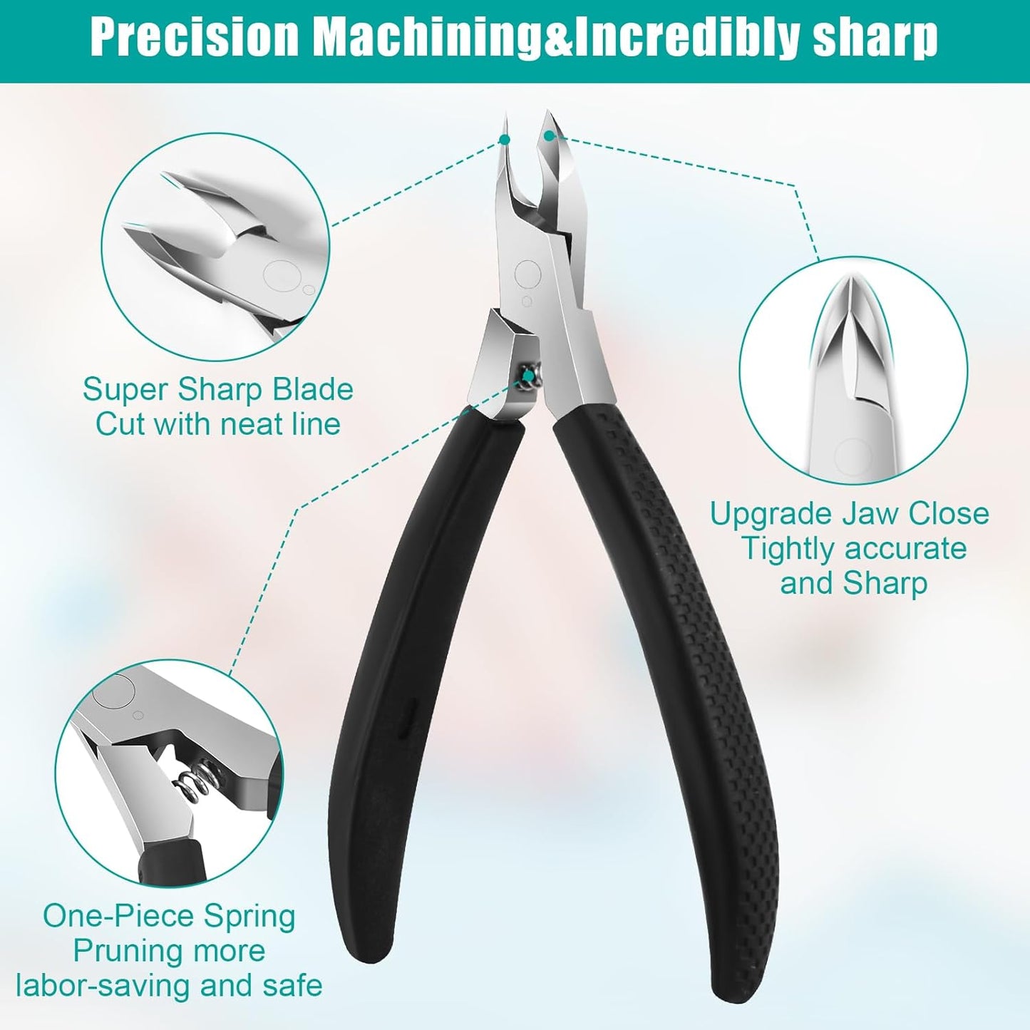 Diesisa Cuticle Trimmer,4mm Jaw Extremely Sharp,Cuticle Clippers for Nails with Silicone handle, Non-Slip,Professional Steel Cuticle Cutter,Trimmer Dead Skin Remover Stainless Cuticle Remover Tool