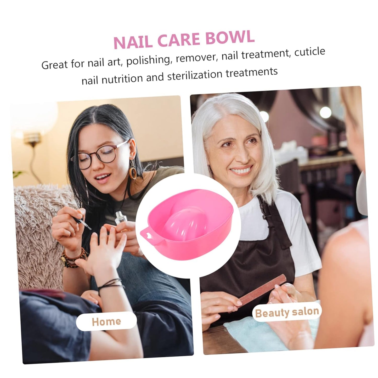 2pcs Nail Soak Bowls Manicure Soaking Bowl Nail Cuticle Remover Hand Care Art
