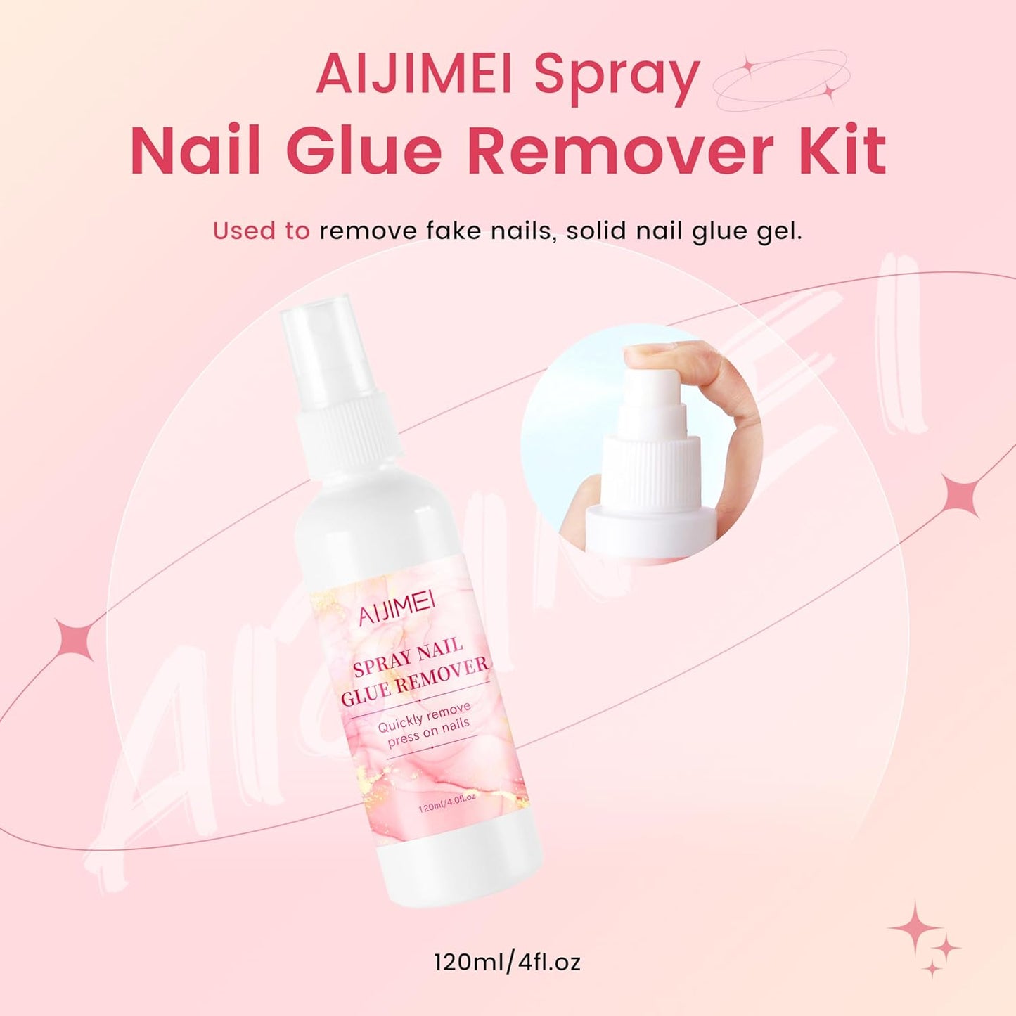 Spray Nail Glue Remover & Cuticle Oil Pen Set Press on Nail Remover Glue off Remove Nail Care Nails Art Tools with Nail Polish Remover Pads (set1)