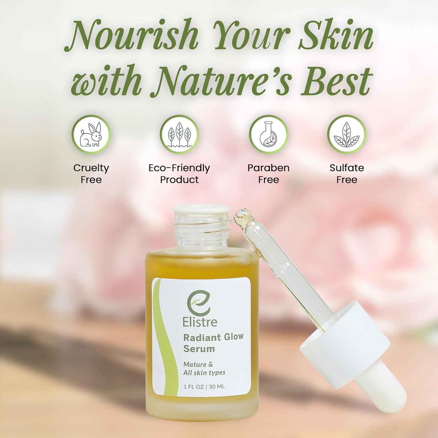 Elistre Radiant Glow facial oil with Vitamin C, Blend of Exotic Essential and Nurturing plant oils, For Very Dry skin Types