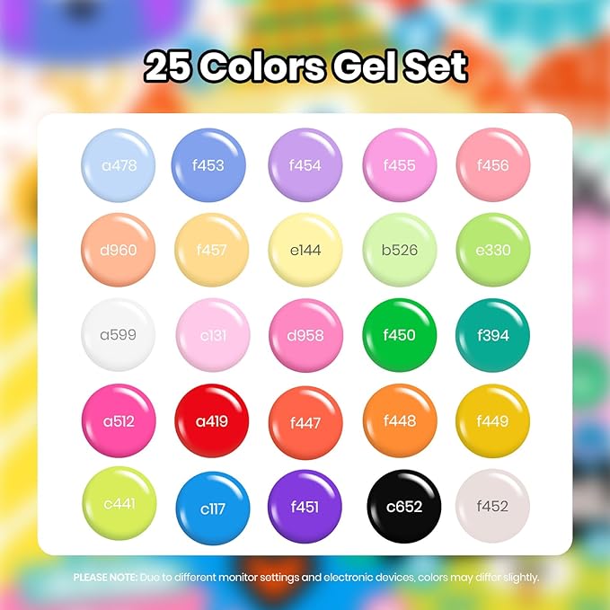 beetles Gel Polish Doodle Dreams - Gel Nail Polish Set Orange Red Purple Nude White Black Blue 25 Colors with Base Glossy Matte Top Coat UV LED Soak Of Gifts for Women Girls
