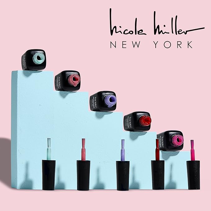 Nicole Miller Gel Nail Polish Collection: 20-Piece Set with 16 Vibrant Colors, 2 Base Coats, and 2 Top Coats - 0.20 fl oz Each