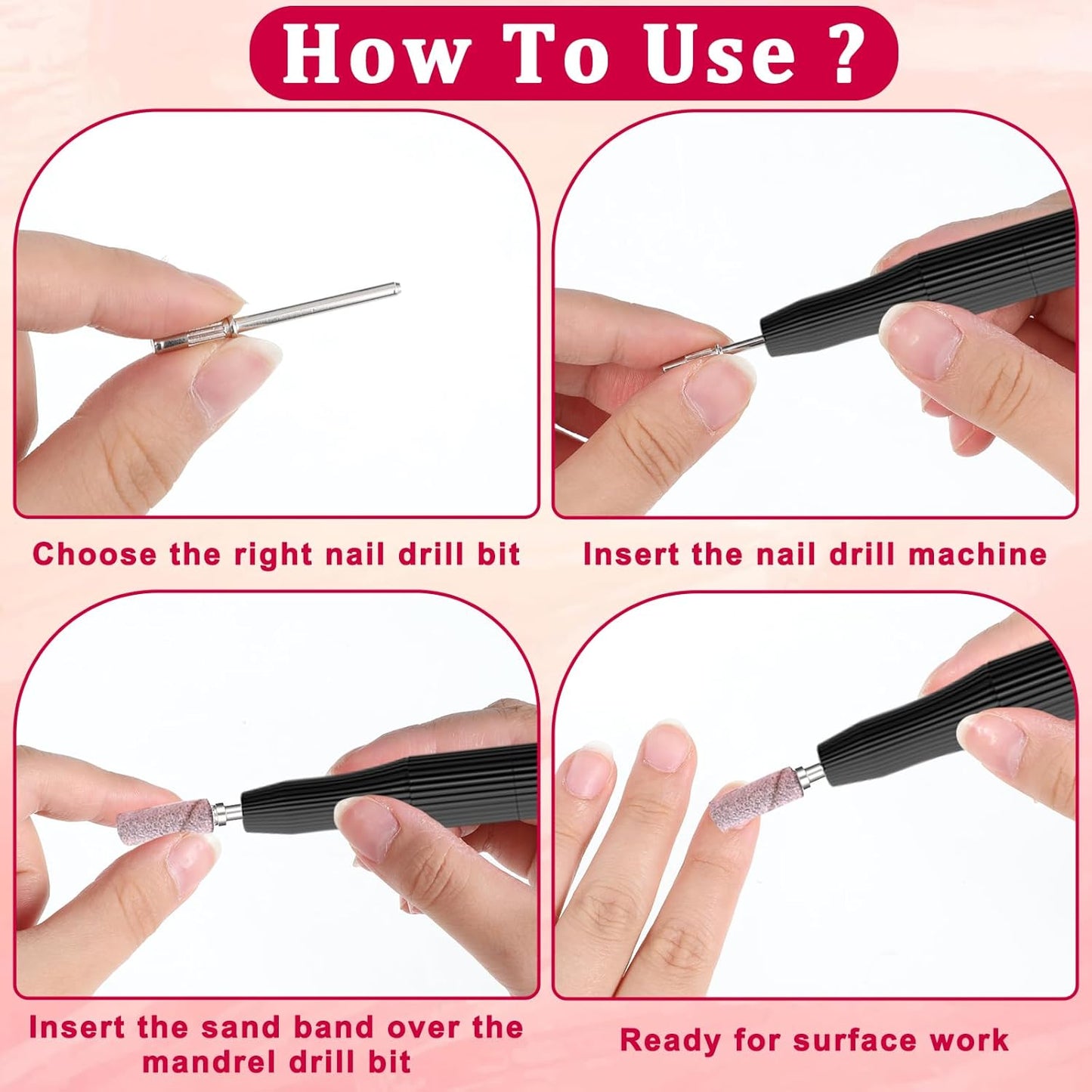 8 PCS Mandrel Bits for Small Sanding Bands, 3.1 Mm Mini Mandrel Nail Drill Bit, Small Sanding Bands Nail Drill Bits for Electric Drills File Machine Manicure Accessory