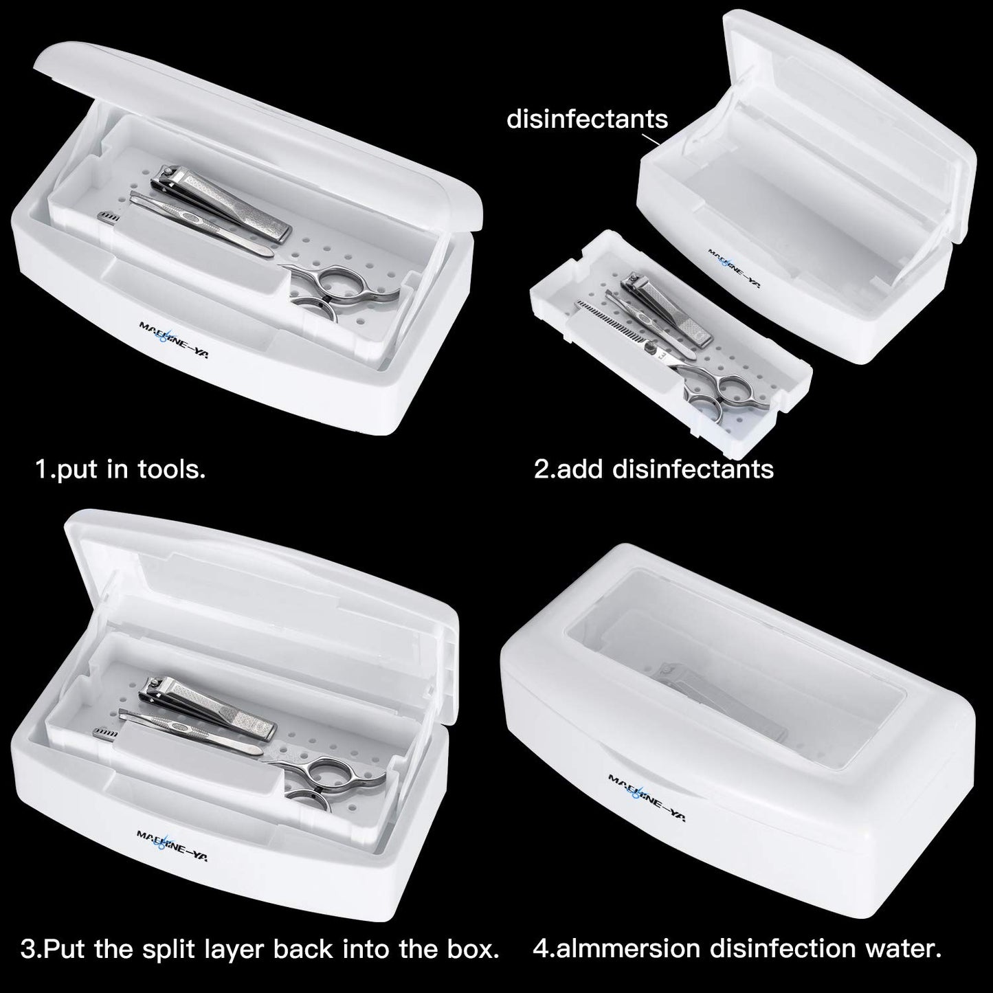 Plastic Sterilizing Tray,sterilization box,nail art tool sterilizer tray, Sterilizer Tray Box Nail Art Salon Sterilizing Too（white）