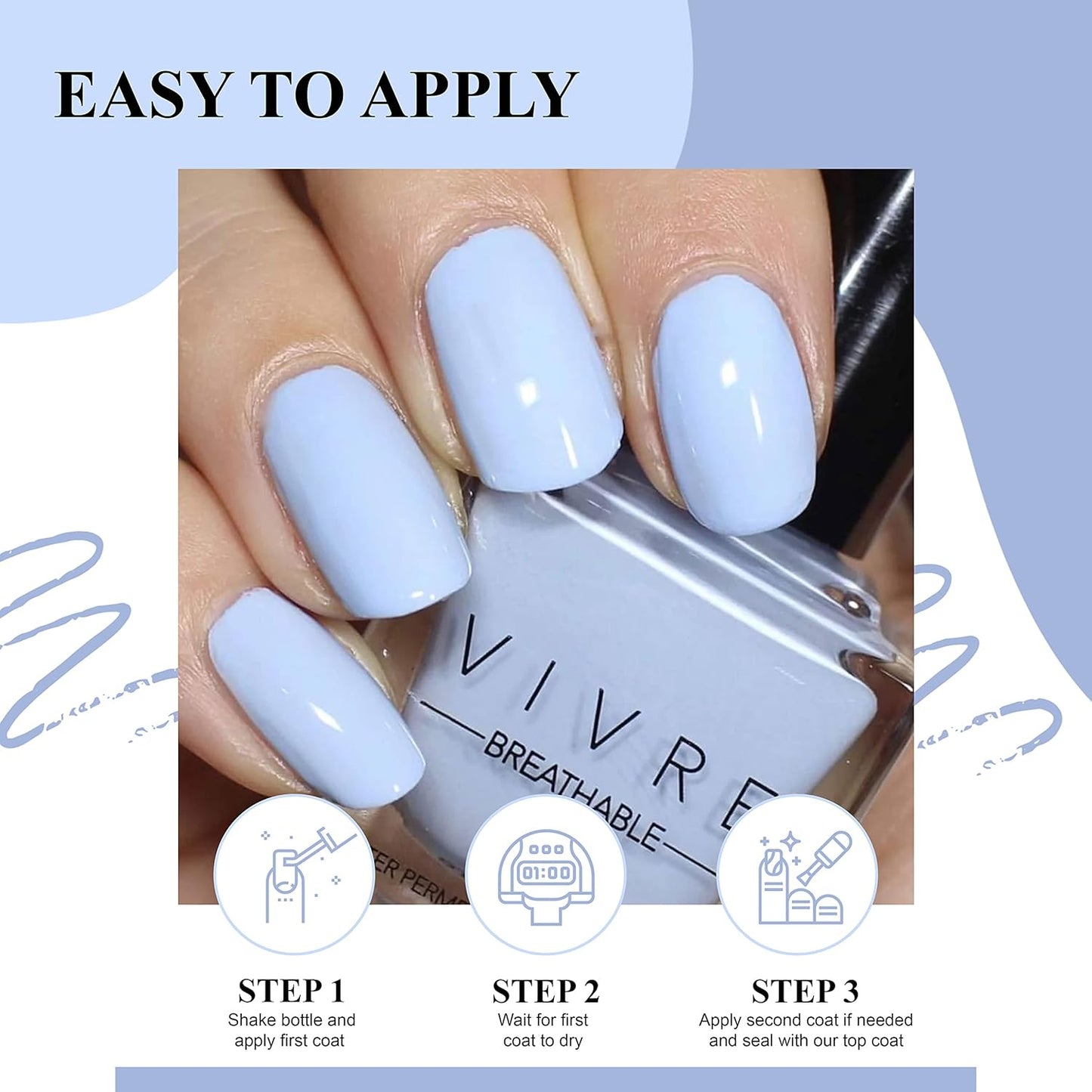 VIVRE Cosmetics Nail Polish - Quick Dry, Shiny, Halal, Vegan, Non-Toxic for Women and Girls - Long Lasting, Certified Breathable and Water Permeable - Ferris Wheel Affair