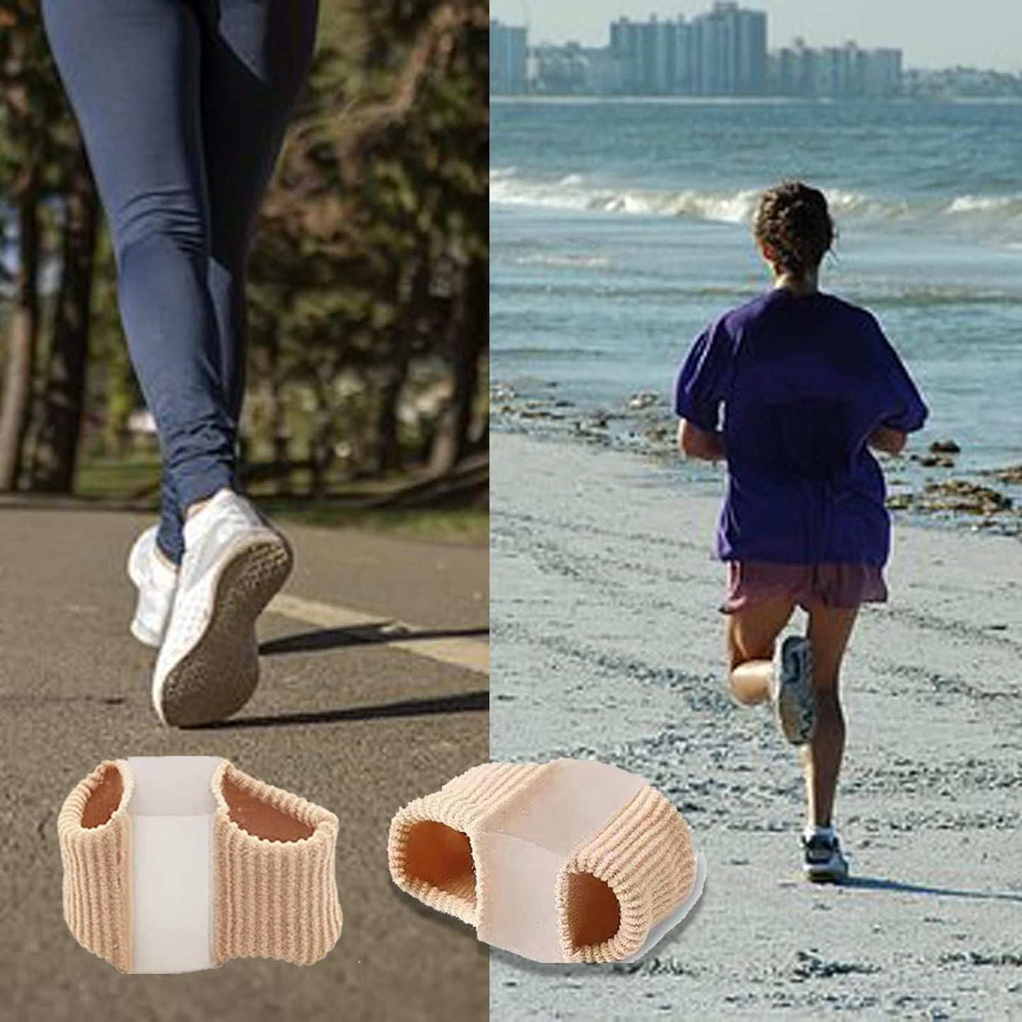 2PCS Gel Toe Separators for Overlapping Toes, Toe Spacers for Bunions Bunion Corrector for Women and Men, 2 Loops Bunion Corrector for First Two Toes