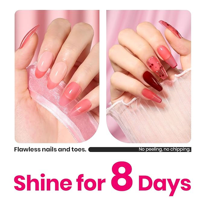 Beetles Nail Polish - Fast Drying Red Finger Nail Polish (15ml) No UV Lamp Needed Nail Lacquer Manicure Diy Nail Art Home Salon Christmas Gift For Women