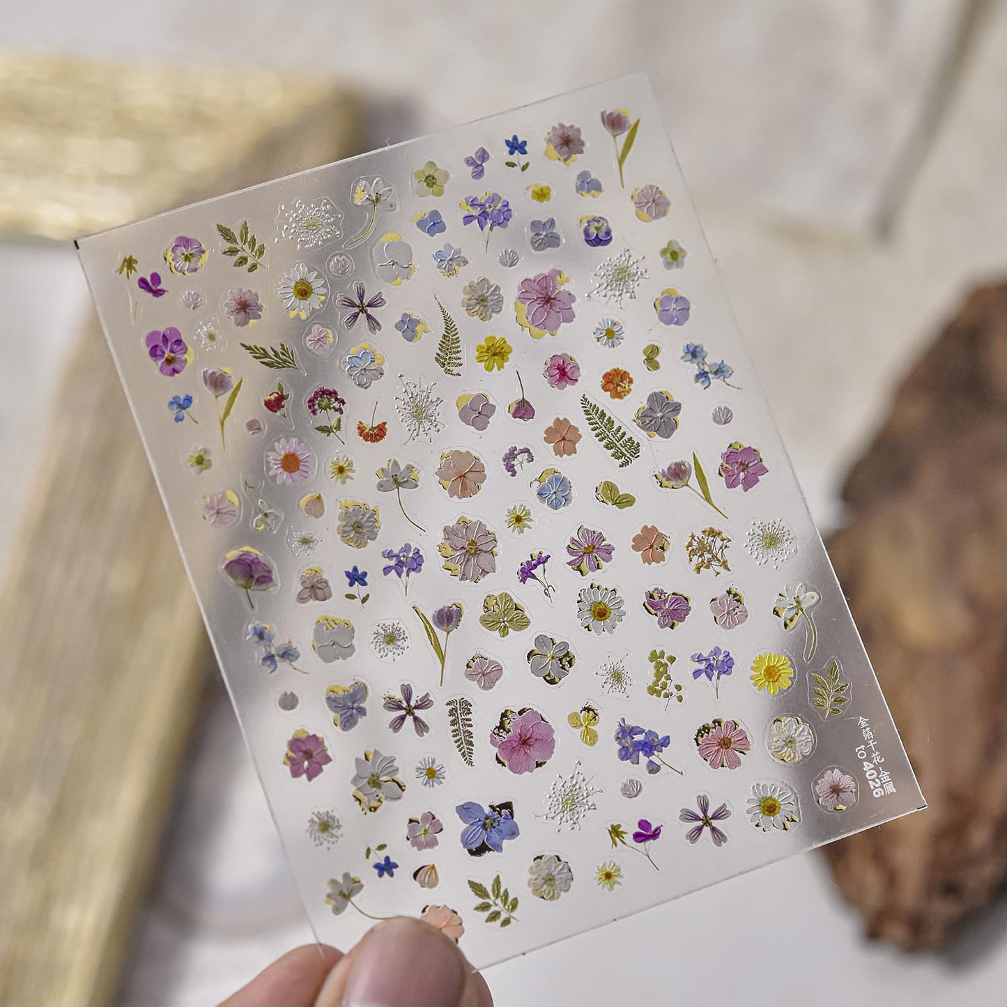 Flower Nail Art Stickers Decals 5D Flowers Nail Stickers for Nail Art 1PCS Metallic Retro Floral Leaf Spring Nails Design Self-Adhesive Nail Decals Flower Sticker for Nails Summer Manicure Decorations