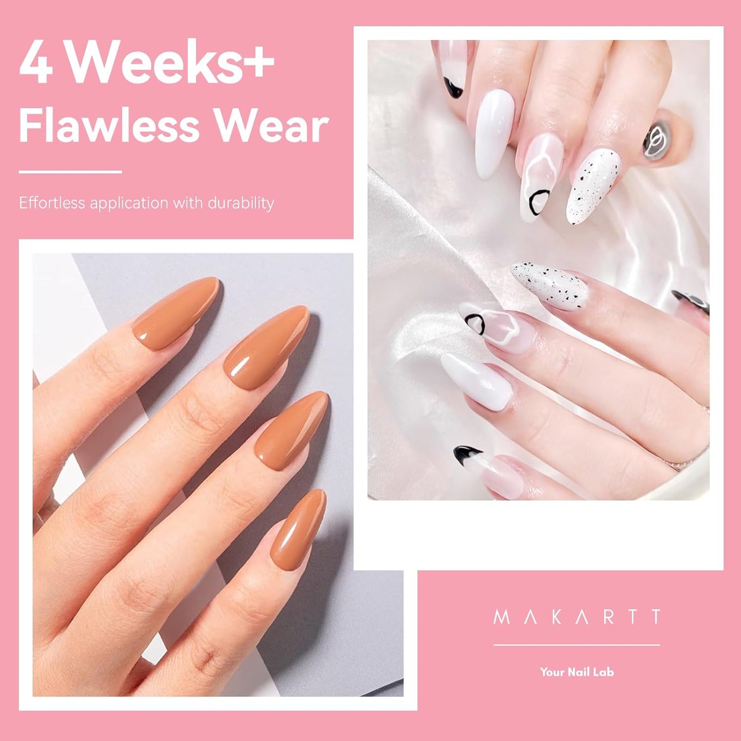 Makartt Almond Nail Tips: 500pcs Medium Pre-buffed Full Cover Clear Press on Nails 10 Sizes Soak Off Soft Gel Nail Tips Extension Professional Acrylic Fake Nails No Crease False Nail Salon DIY Art