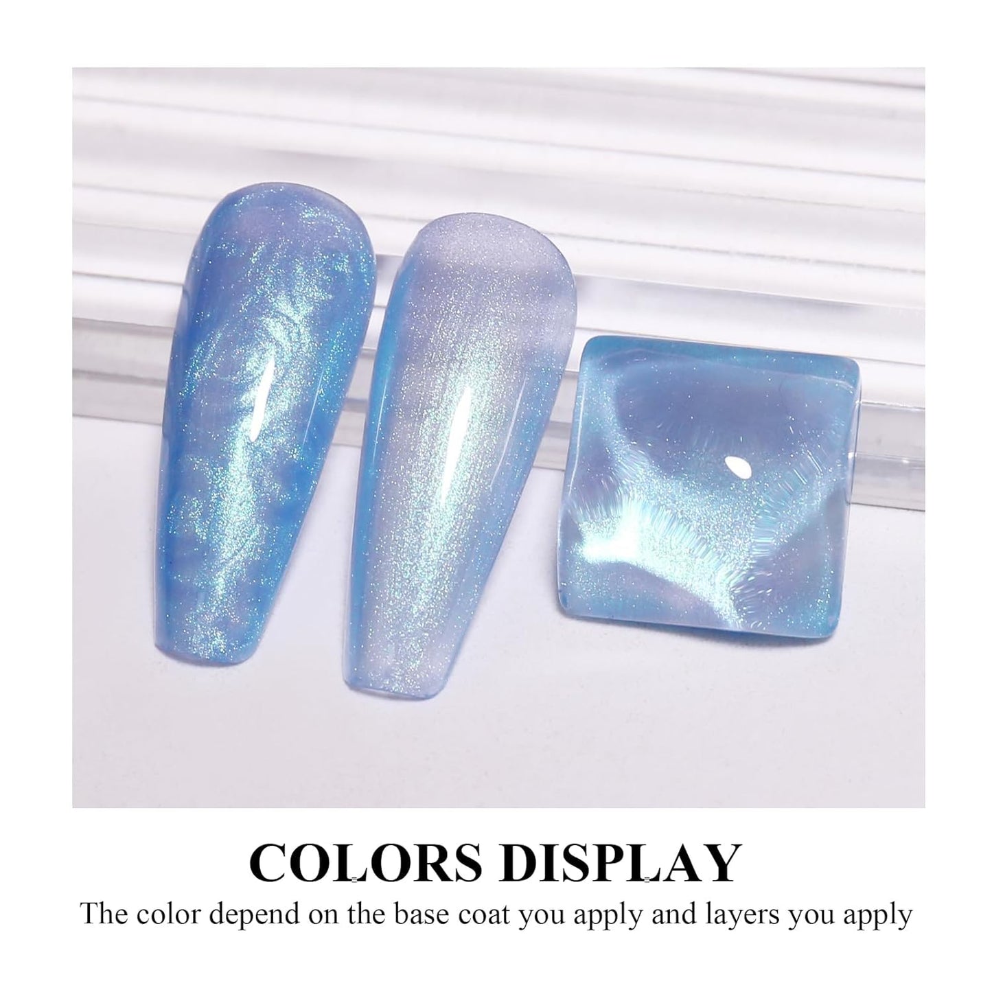 Imtiti Pearl Gel Nail Polish, 0.5 Fl Oz Sky Blue Shell Shimmer Nail Gel Polish Iridescent Glitter Nail Polish Gel Spring Summer Pearlescent Shell Blue Gel Polish Soak Off UV Led For Manicure Salon