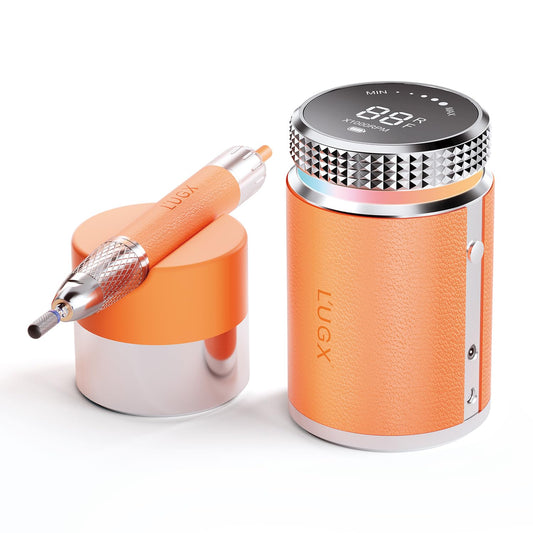 L'UGX Professional Nail Drill, Waterproof 35000RPM Brushless Nail Drill Machine, Rechargeable Nail Efile for Acrylic Gel Nails, Low Noise and Low Vibration