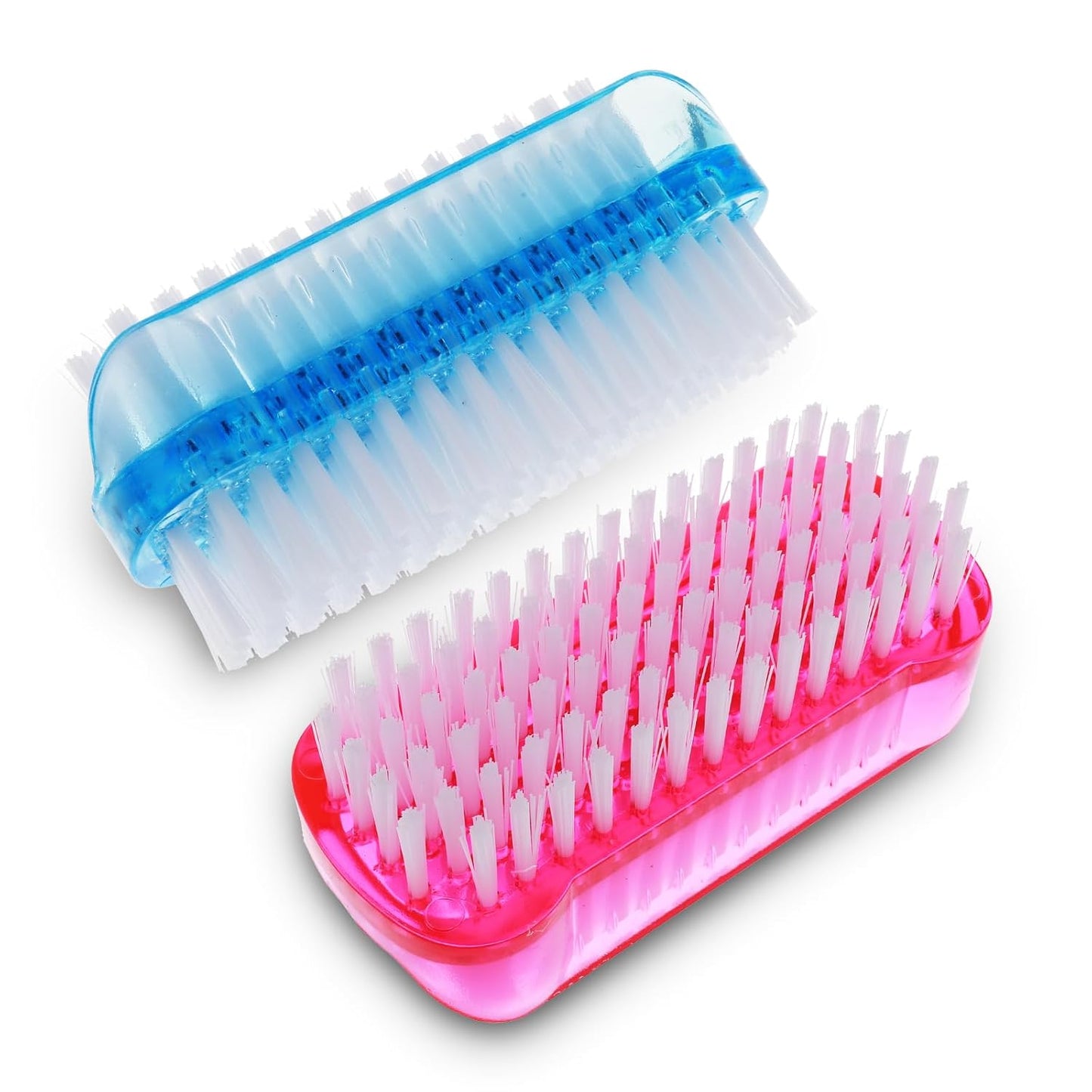 Nail Cleaning Brushes, Double Sided Nail Clean Up Brush with Nylon Stiff Bristles Fingernail Brush for Cleaning Cuticles Fingernails Toes Nail Hand Scrub Brush for Men Women, 2 Pcs(Red, Blue)