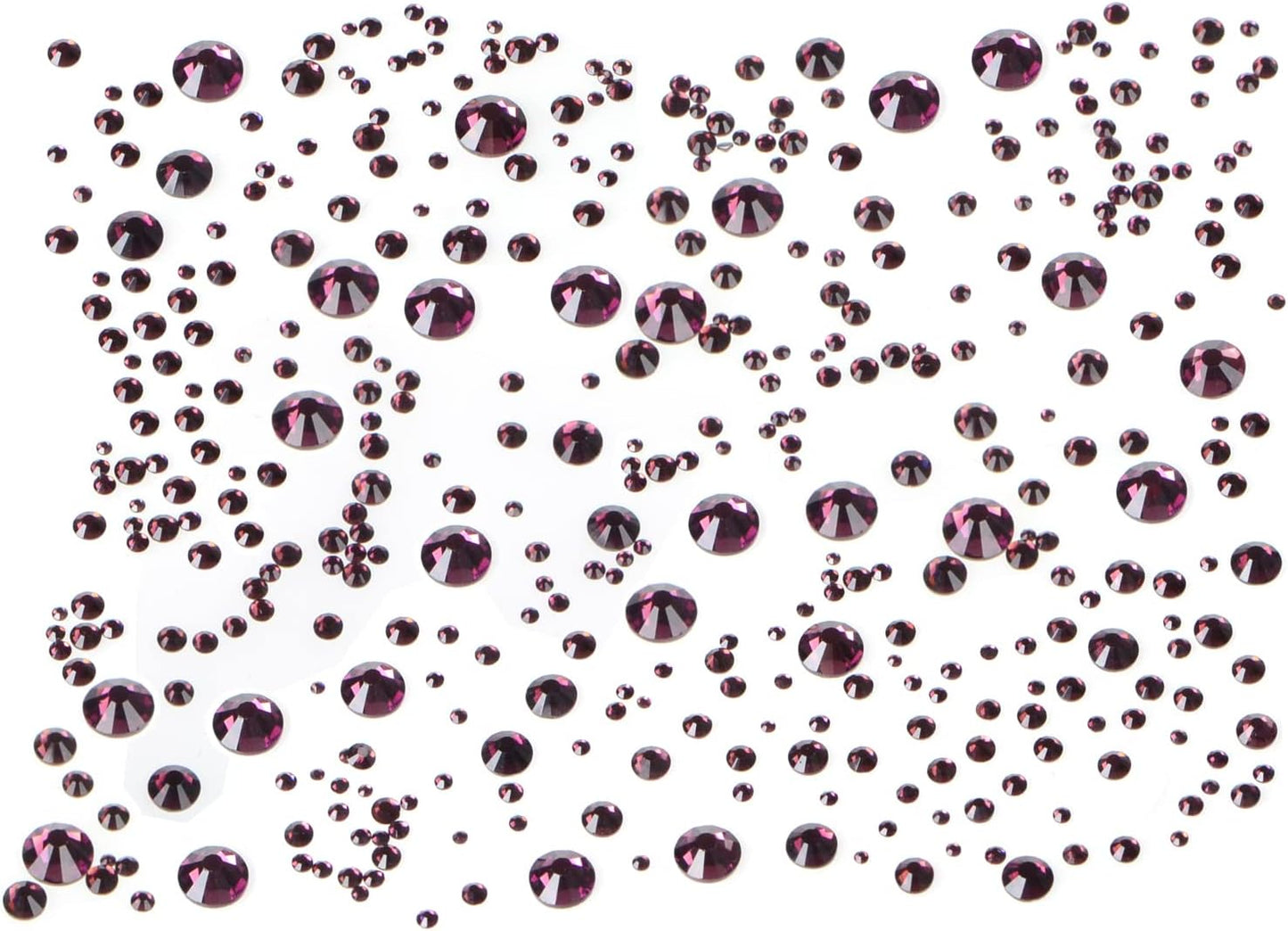 Bymitel 5000 Pieces 6 Mixed Sizes Glue Fix on Glass Rhinestones Round Crystal Gems Flatback for DIY Jewelry Making with one Picking Pen(6-Sizes 5000PCS, Amethyst)