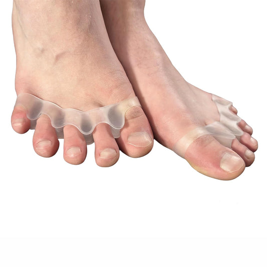 Toe Spacers - Toe Separators For Women - Toe spacers for men - Toe Spacers for Bunions, Hammertoes and Hallux Valgus - Correcting Bunions and Restoring Toes to Their Original Shape - Foot Care - Clear Color