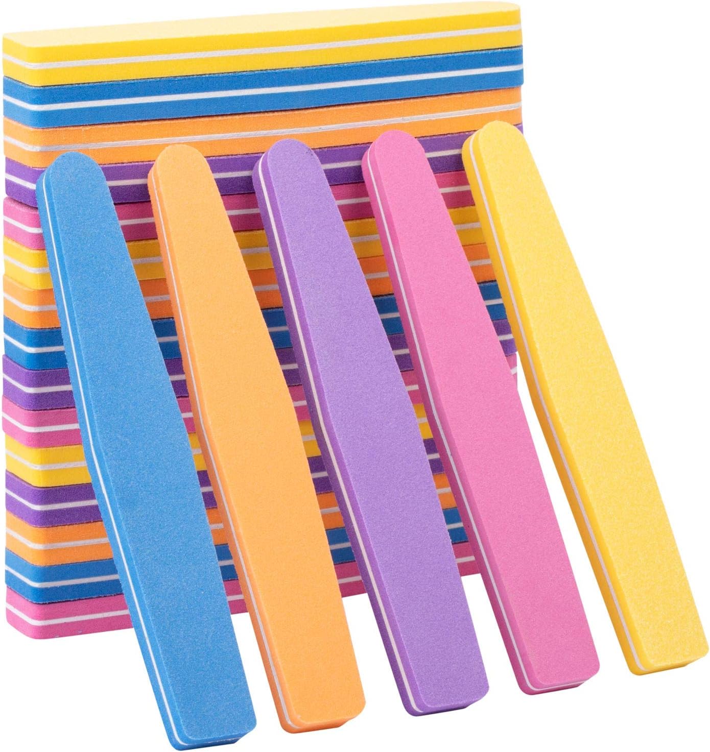 20 Pieces Nail Buffer Block Sponge Nail File Washable Double Sided 100/180 Sanding Block Buffing Files
