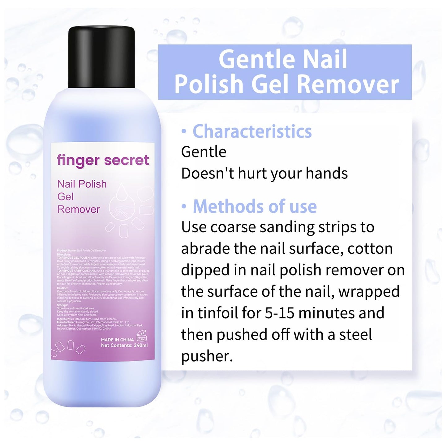 Gel Nail Polish Remover,finger secret Nail Polish Gel Remover 8 FL.OZ,Gel Polish Remover Gel,Professional Gel Nail Polish Remover Quickly & Easily & Effectively Remove Polish